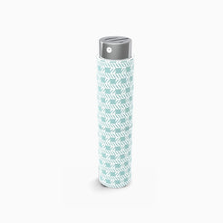 Étui de poche Olfazeta by Chogan à motif géométrique turquoise et blanc, capuchon chromé